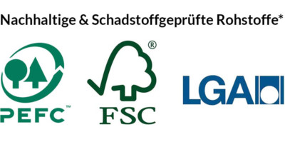 PEFC FSC LGA Nachhaltig und Schadstoffgeprü fte Rohrstoffe